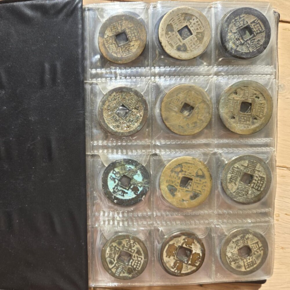 Coin Album of 120 Vintage Chinese Coins
